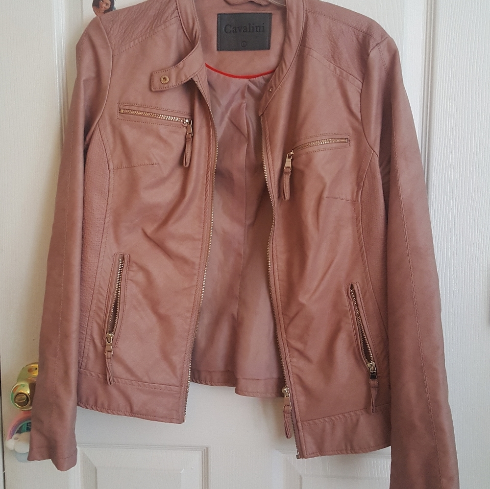 Pink leather jacket